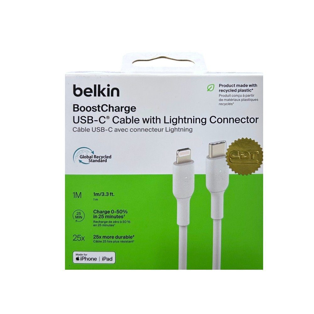 Belkin BoostCharge USB-C to Lightning Cable 1m - White