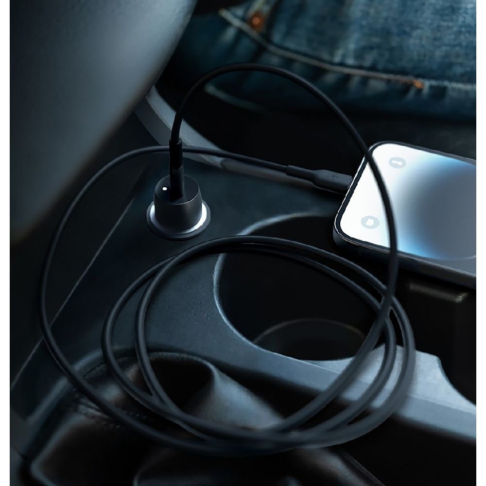 Belkin BoostCharge 30W USB-C Car Charger And USB-C Lightning Connector - Black - Image 3