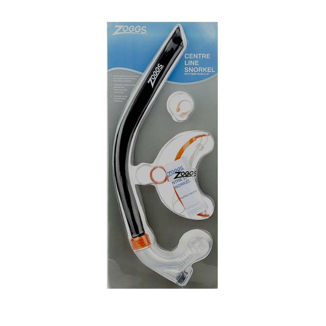 Zoggs Centre Line Snorkel With Nose Clip