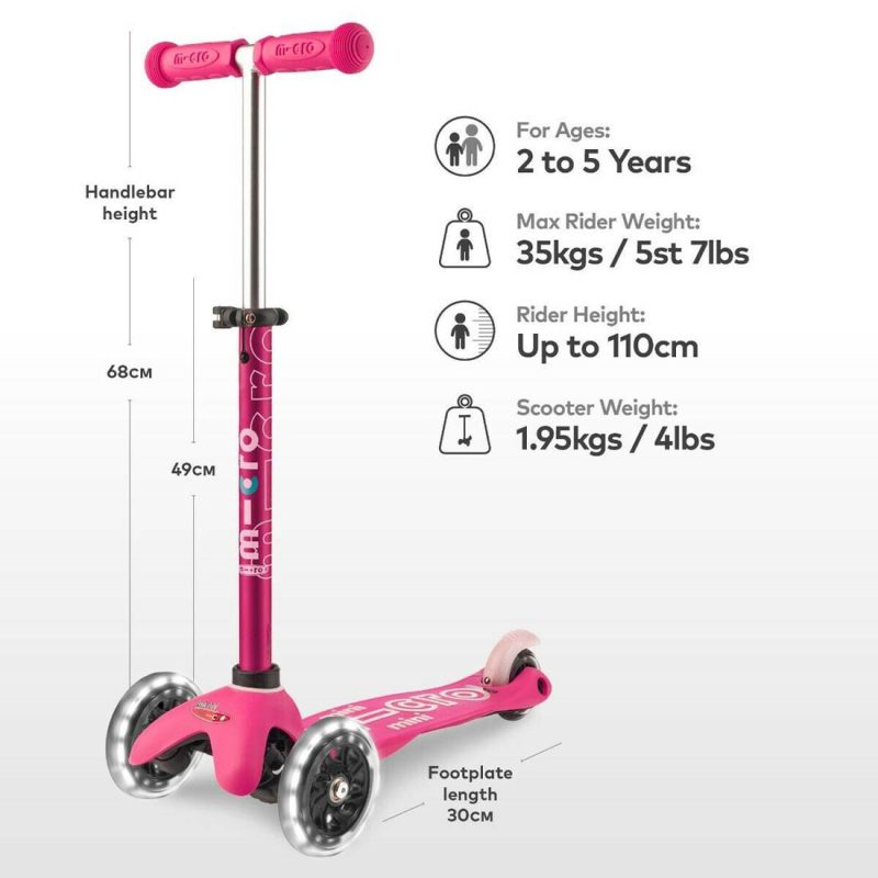 Micro Mini LED Deluxe Light Up Scooter Pink - Image 5