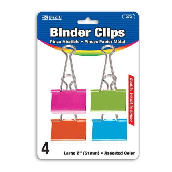 BAZIC Large Assorted Color Binder Clip
