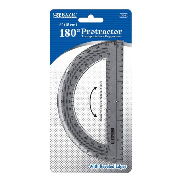 BAZIC Semicircular 6" Protractor