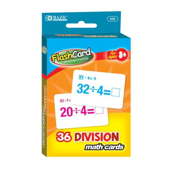 BAZIC Division Flash Cards 36 Cards