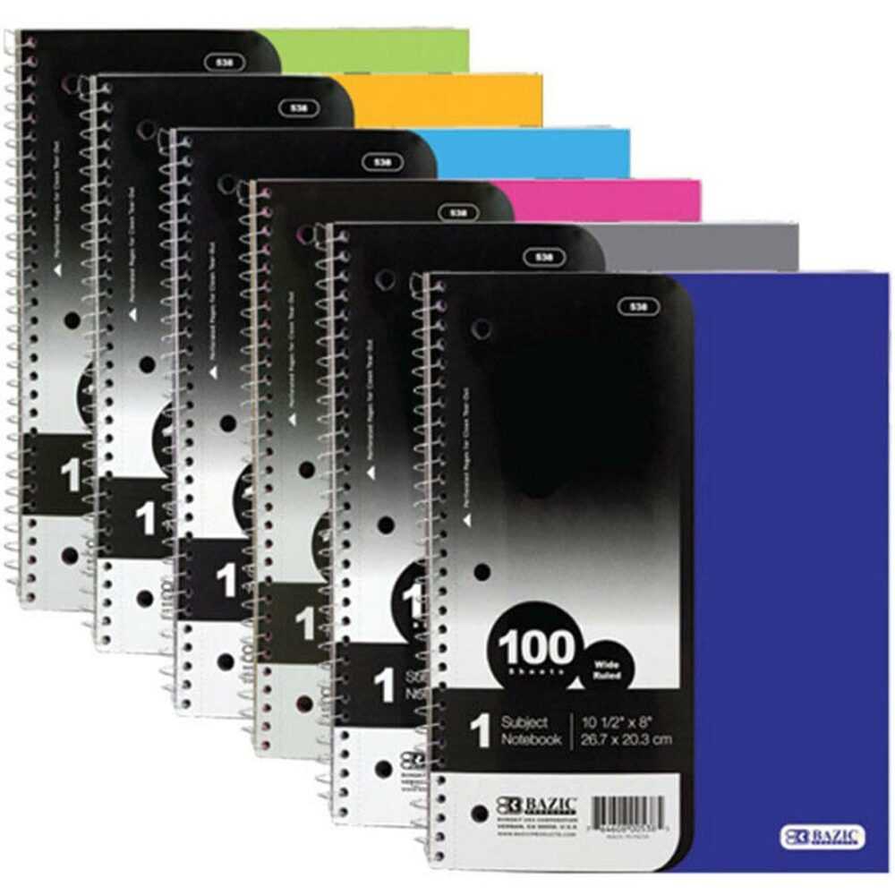 BAZIC 1-Subject Poly Cover Spiral Notebook