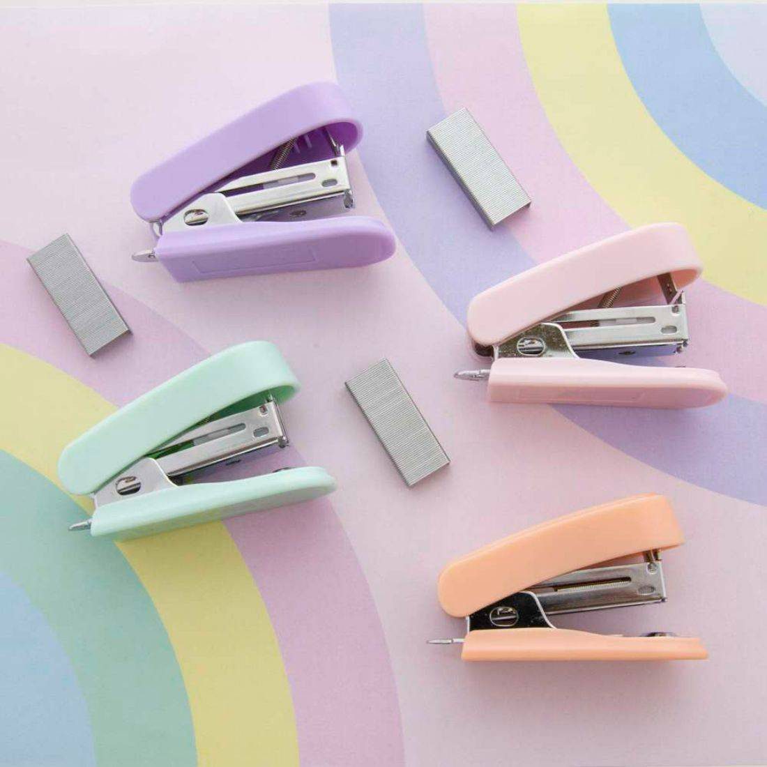 BAZIC Mini Standard (26/6) Stapler Pastel Color with 500 Staples - Image 4