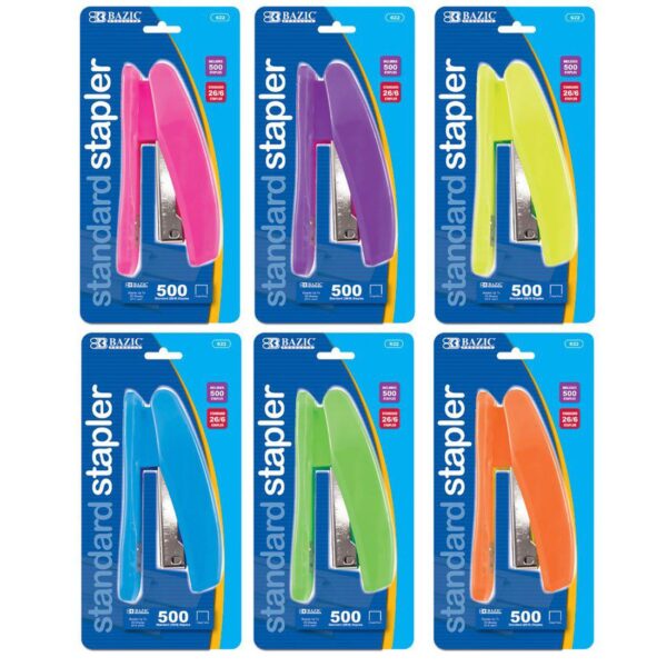BAZIC Bright Color Standard Stapler