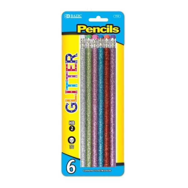 BAZIC Metallic Glitter Wood Pencil With Eraser