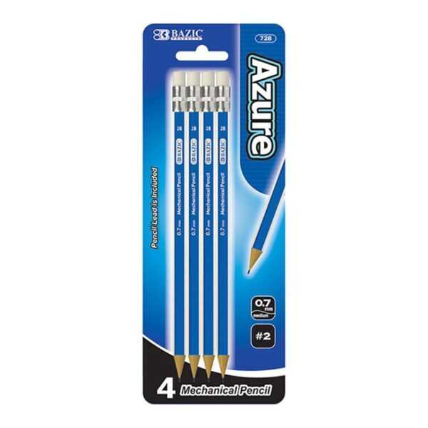 BAZIC Azure 0.7 mm Mechanical Pencil Set of 4