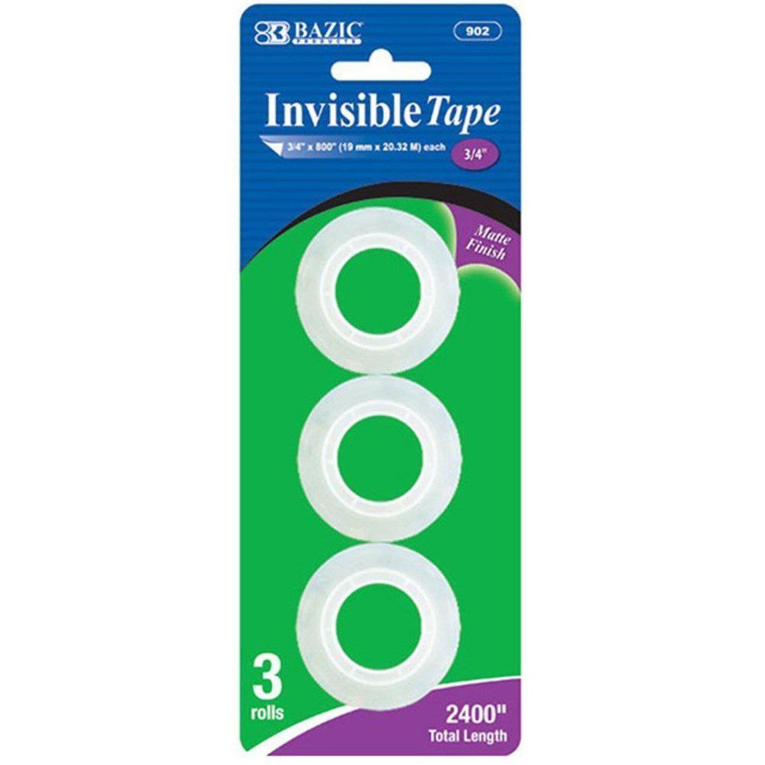 BAZIC 800 Invisible Tape Refill Set of 3