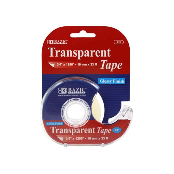 BAZIC Tape with Dispenser Transparent