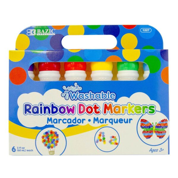 BAZIC 6 Colors Washable Dot Markers