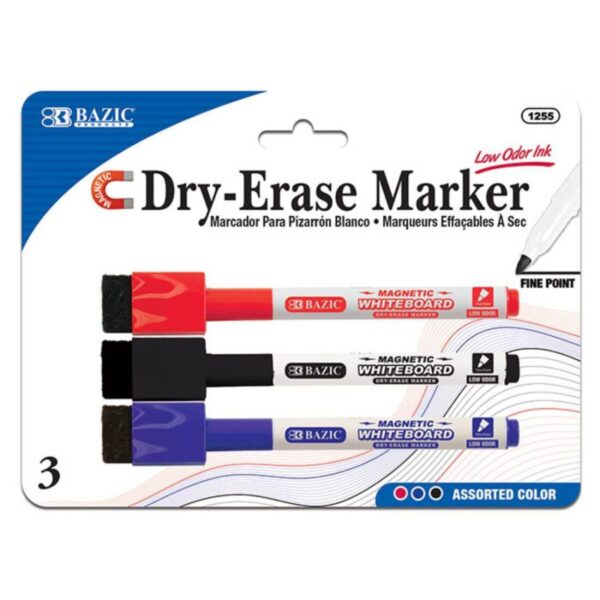 BAZIC Assorted Color Magnetic Dry-Erase Markers