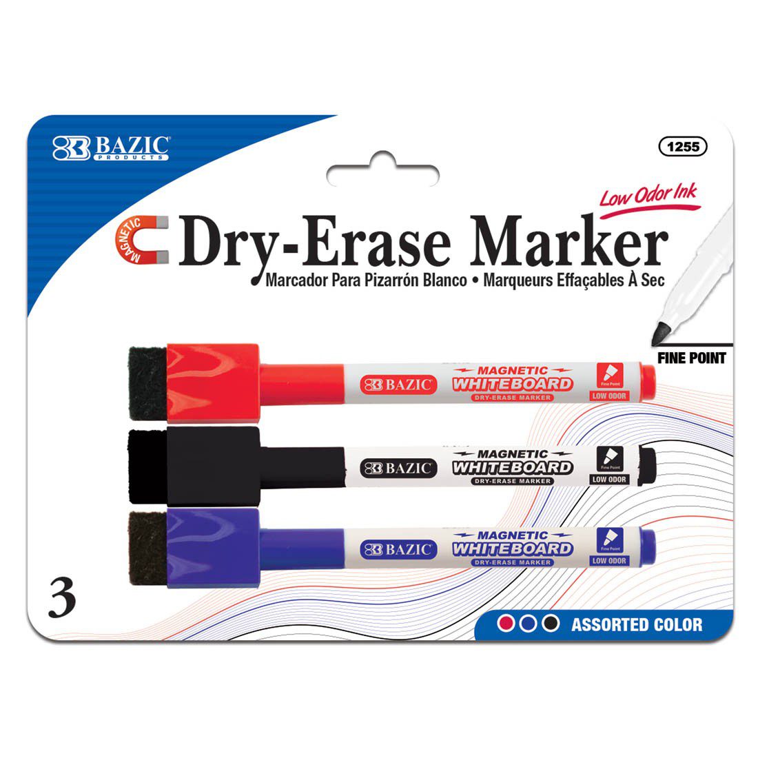 BAZIC Bright Color Magnetic Dry-Erase Marker