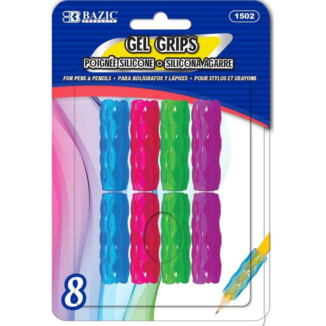 BAZIC Assorted Color & Shape Gel Pencil Grips