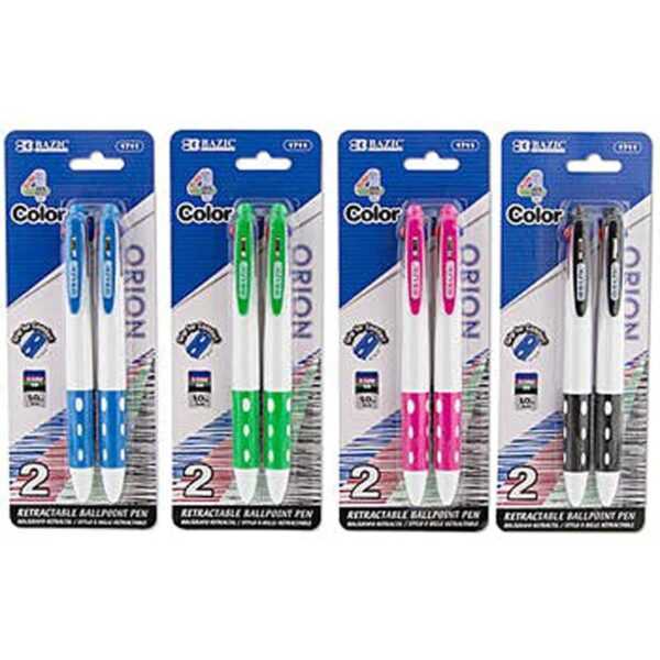 BAZIC Orion White Top Ballpoint Pen 4-Colors