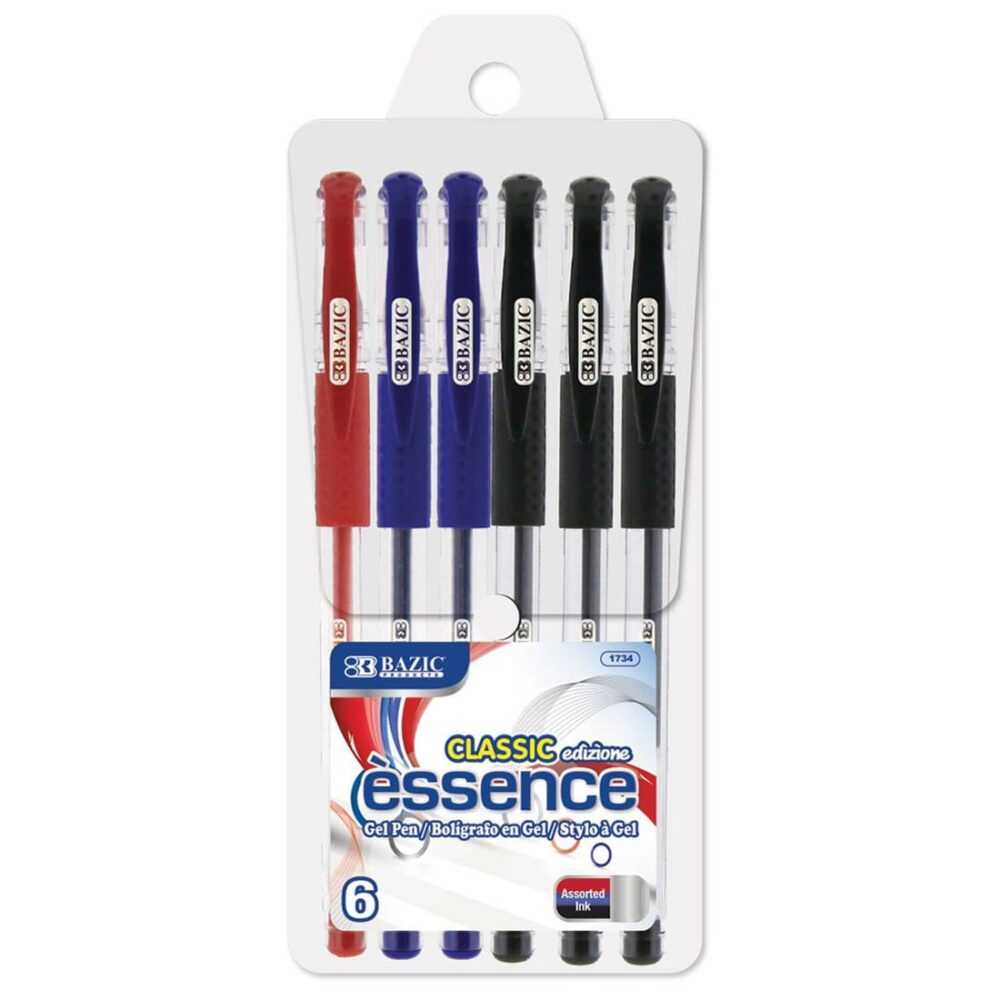 BAZIC Essence Asst Color Gel-Pen with Cushion Grip