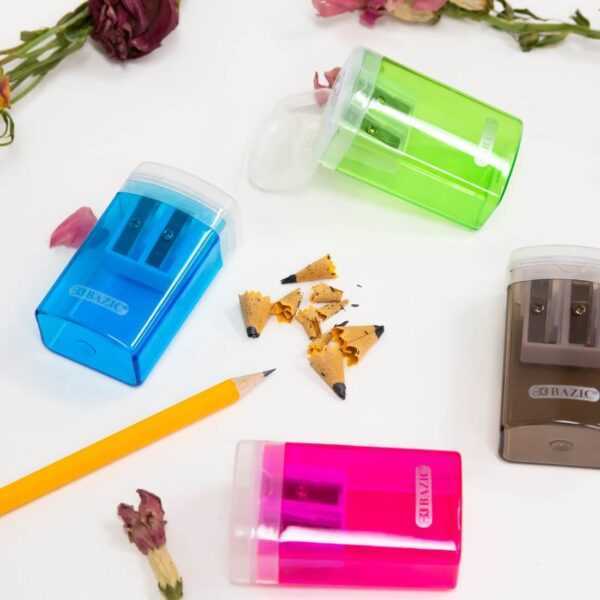 BAZIC Dual Blades Sharpener with Lid & Receptacle