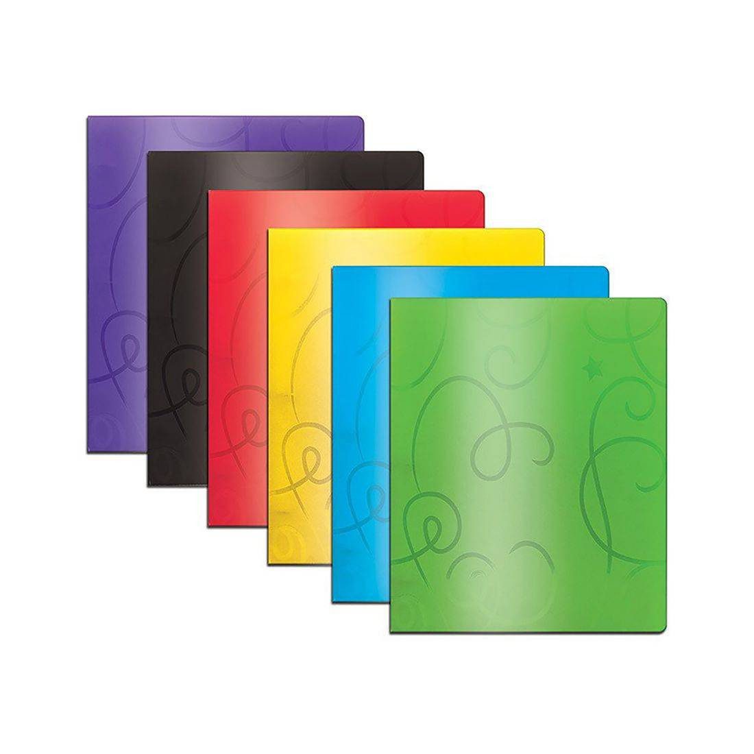 BAZIC Swirl Embossed 2-Pocket Poly Portfolio