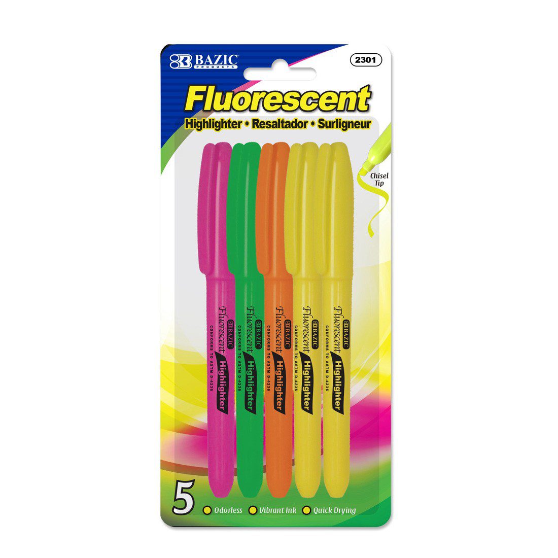 BAZIC Pen Style Fluorescent Highlighter