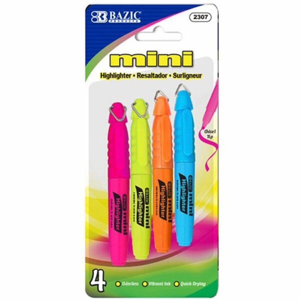 BAZIC Mini Fluorescent Highlighter With Cap Clip