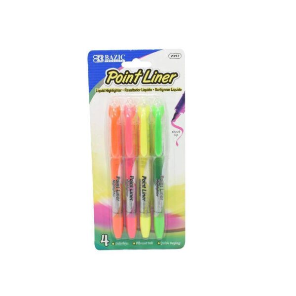 BAZIC Pen Style Fluorescent Color Liquid Highlighter