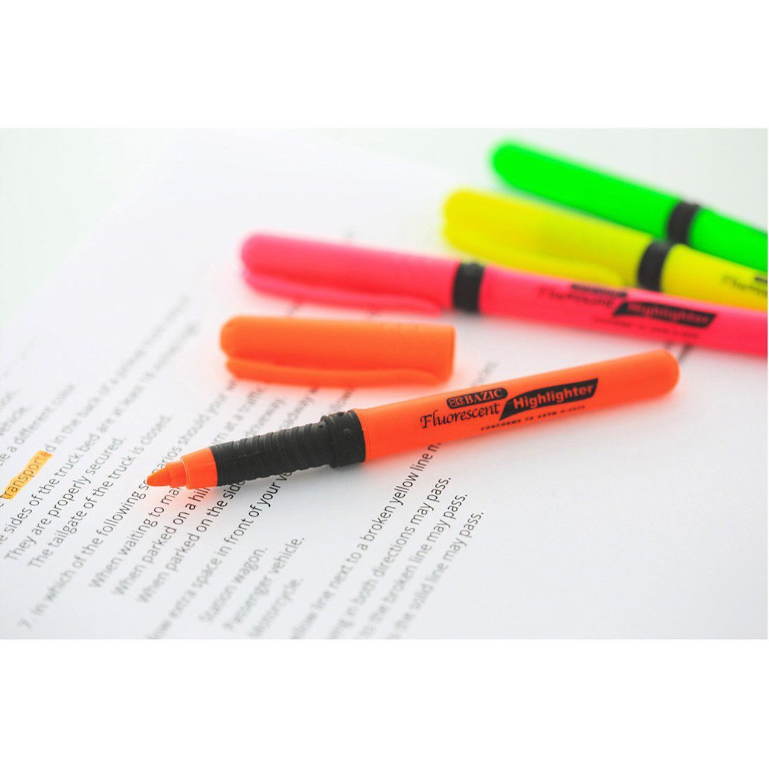 BAZIC Pen Style Fluorescent Highlighters - Image 2