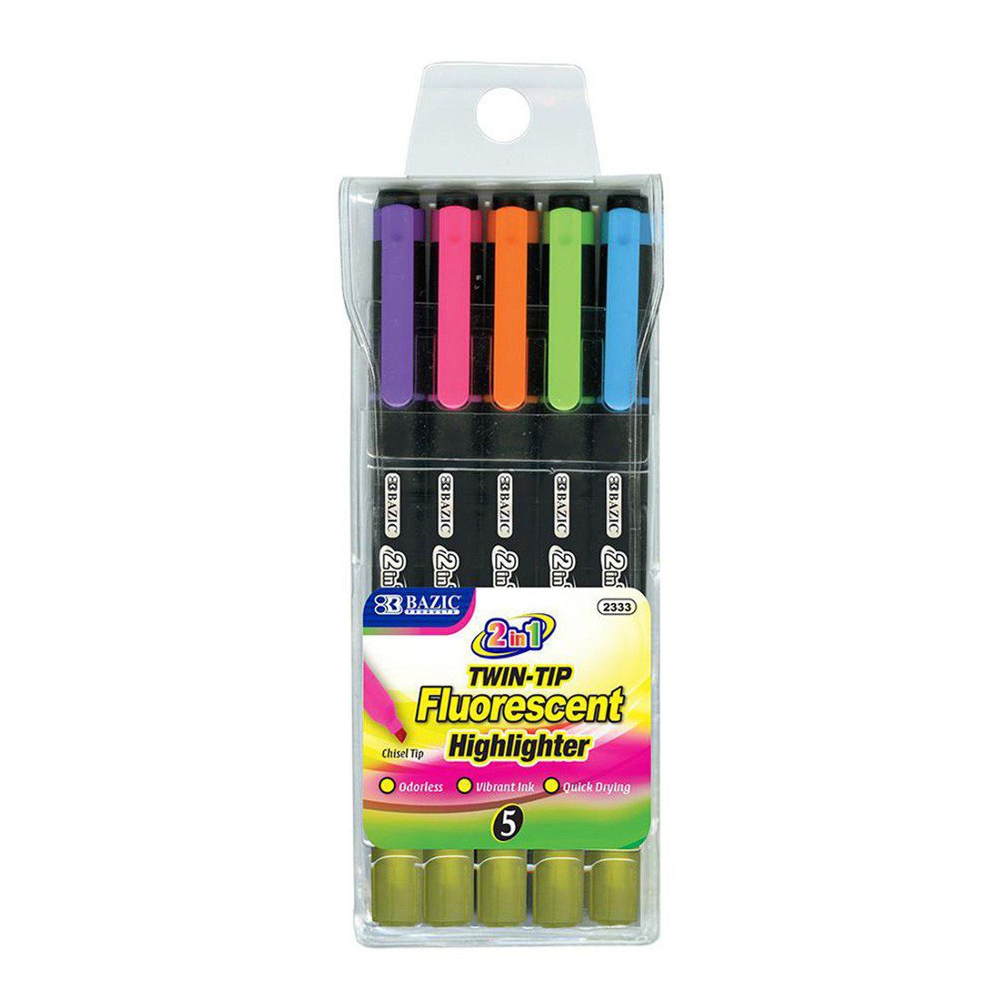BAZIC Double Tip Fluorescent Highlighters