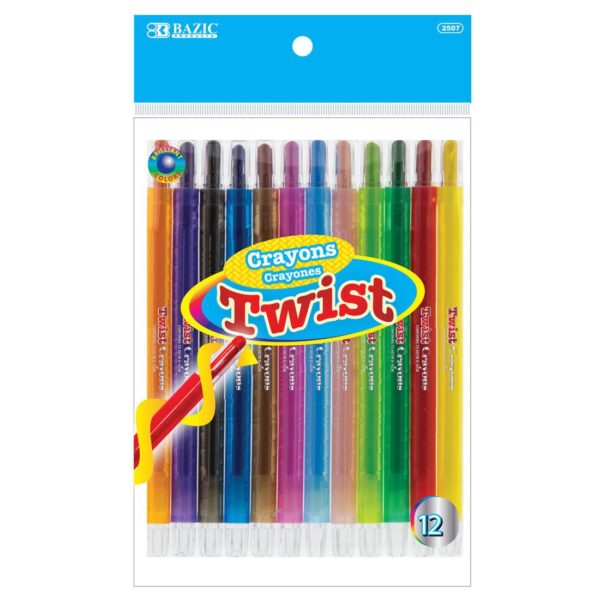 BAZIC 10 Color Mini Twist Crayons
