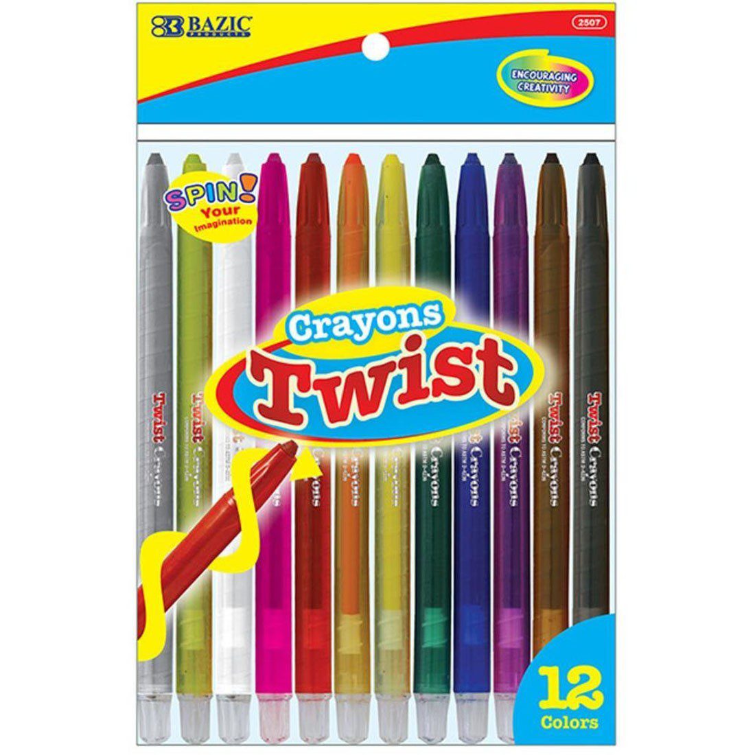 BAZIC 12 Color Propelling Crayons