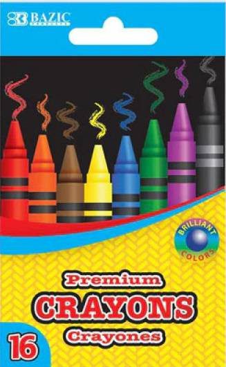 BAZIC Premium Crayons 16 Colors