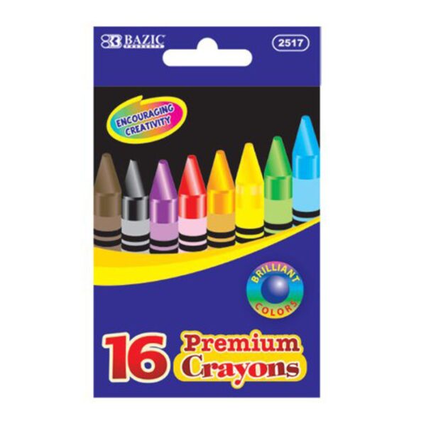 BAZIC 16 Color Premium Quality Crayons