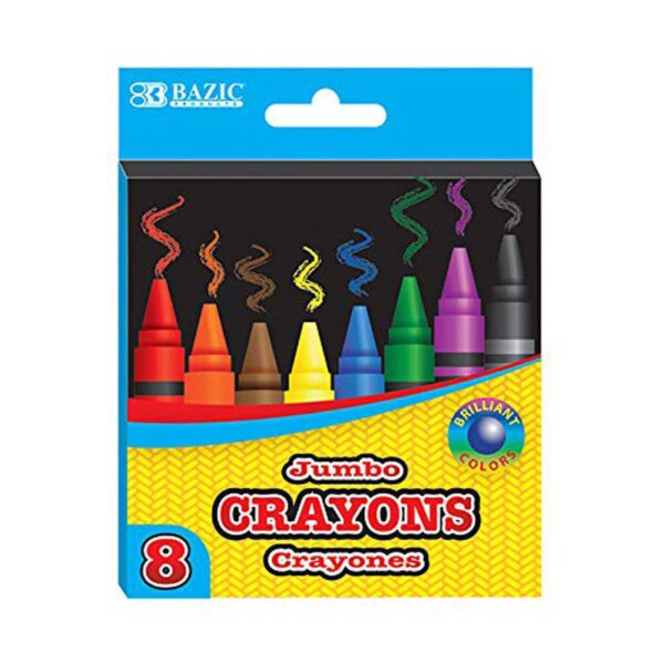BAZIC 8 Color Premium Jumbo Crayons