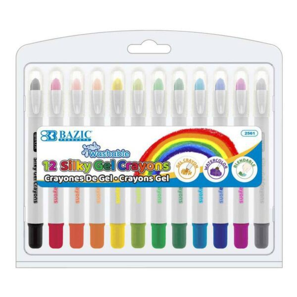 BAZIC 12 Color Silky Gel Crayons