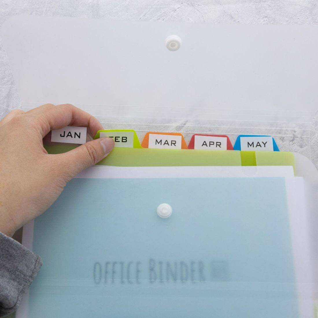 Bazic 5-Pocket Letter Size Vertical Poly Expanding File - Image 2