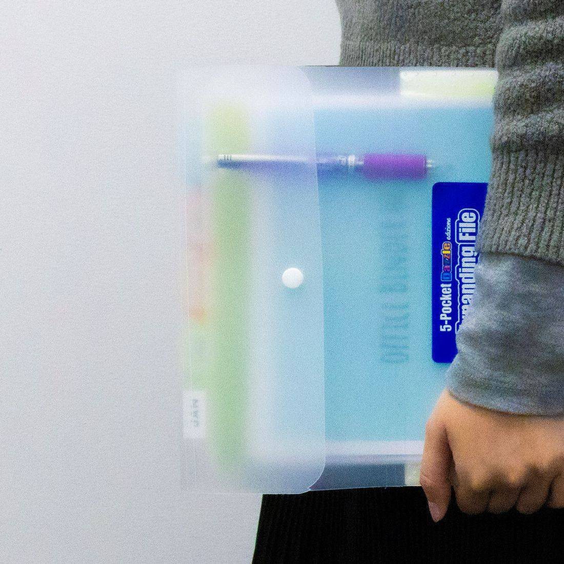 Bazic 5-Pocket Letter Size Vertical Poly Expanding File - Image 3