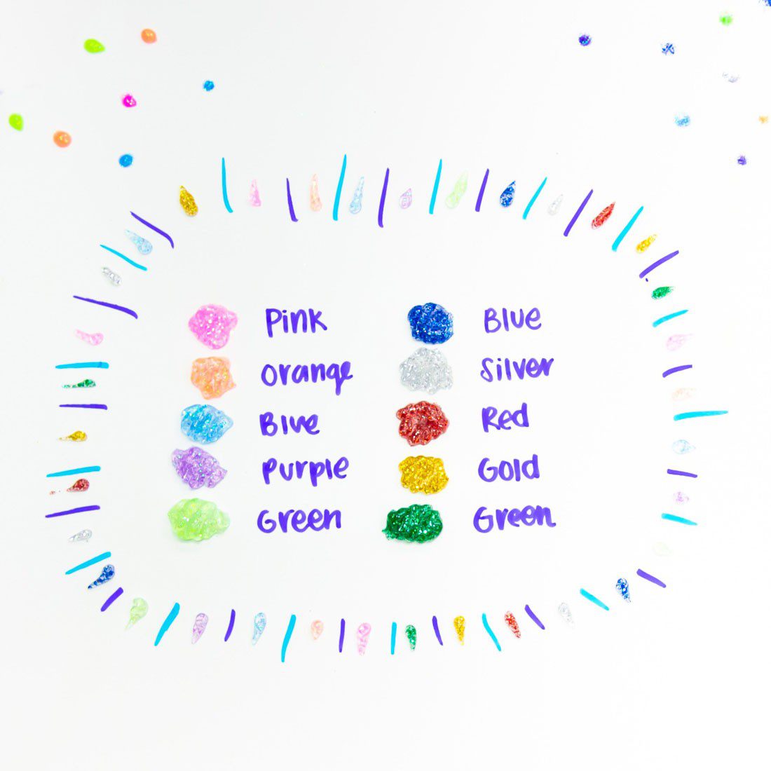 BAZIC 10.5 ml Glitter Glue Pen Set of 10 - Image 4