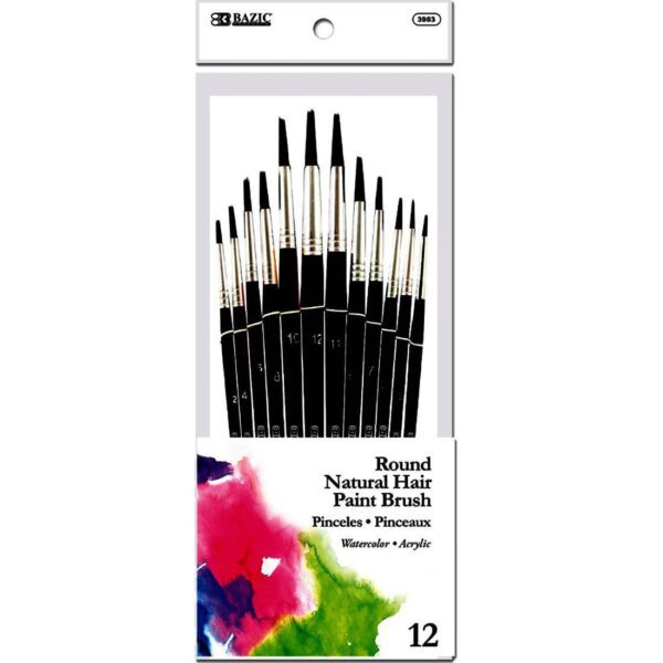BAZIC Round Natural Hair Paint Brush