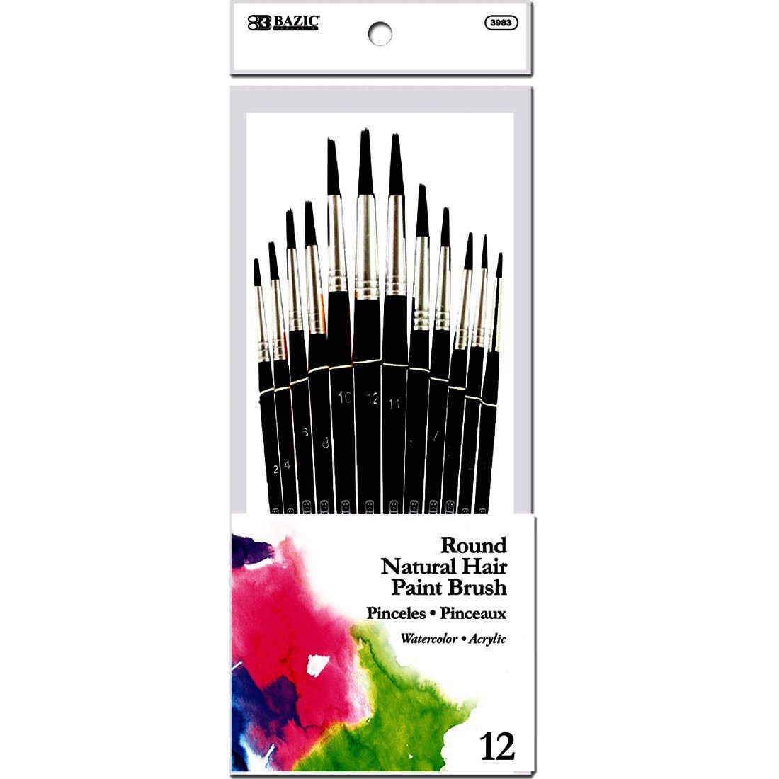 BAZIC Round Natural Hair Paint Brush