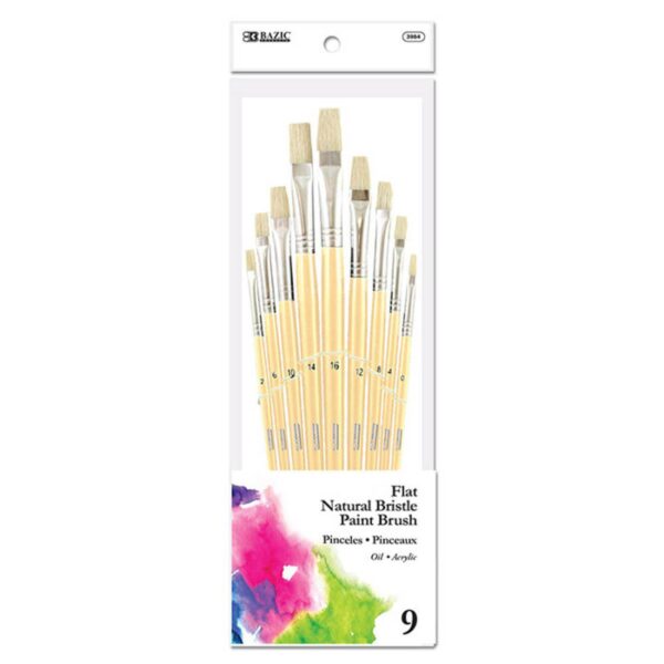 BAZIC Flat Natural Bristle Paint Brush