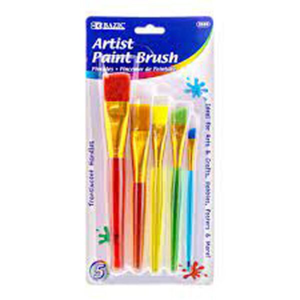 BAZIC Paint Brush with Translucent Handle Set
