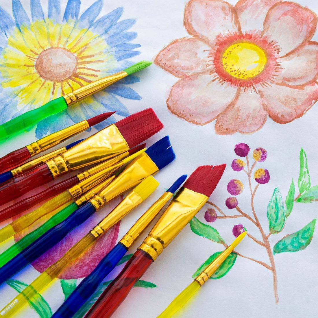 Bazic Artist Paint Brush Set of 12 - Image 3