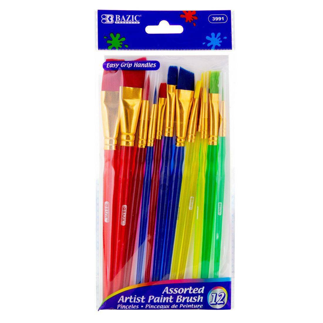 Bazic Artist Paint Brush Set of 12