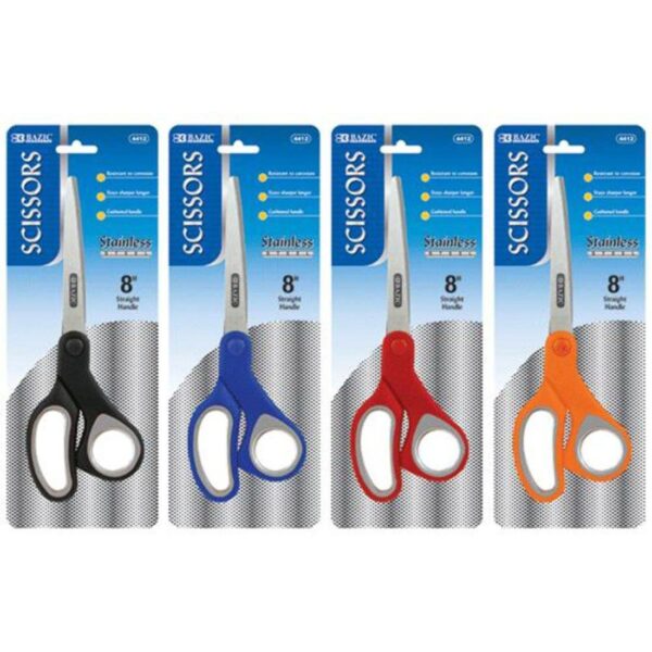 BAZIC 8 Soft Grip Stainless Steel Scissor