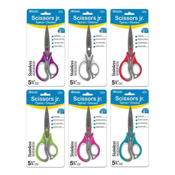 BAZIC Two-Tone Soft Grip Kids Scissors