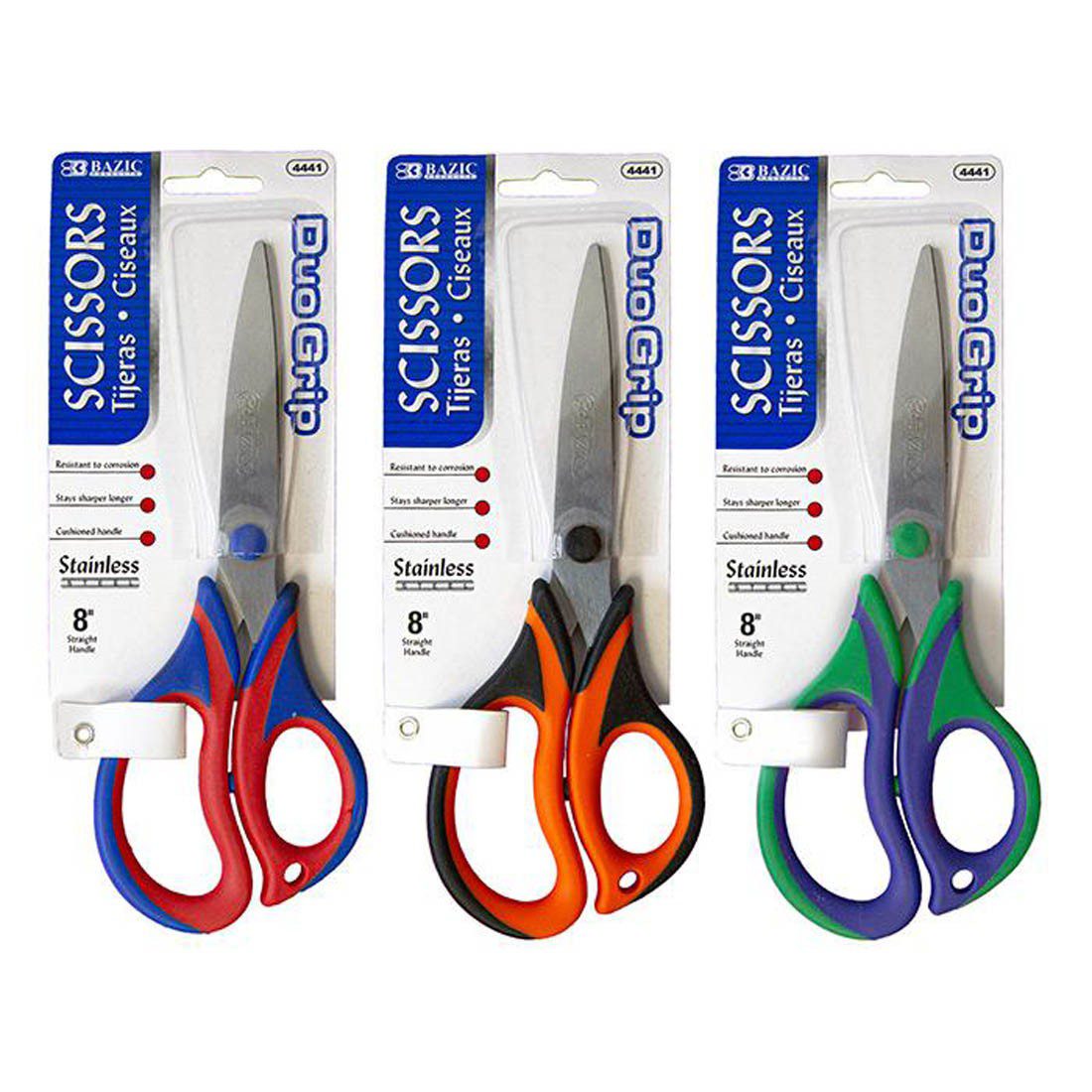 BAZIC Soft Grip Stainless Steel Scissors