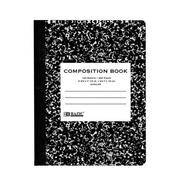 BAZIC Premium Black Marble Composition Book