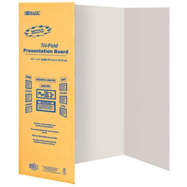 BAZIC White Tri-Fold Corrugated Presentation Board