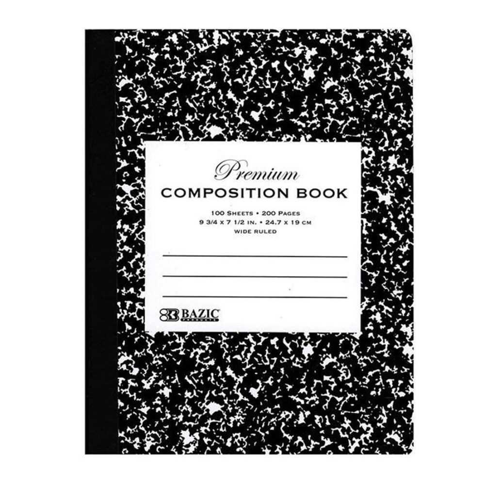 BAZIC Premium Black Marble Composition Book
