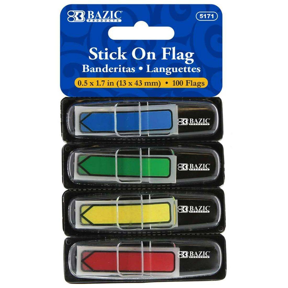 BAZIC Neon Color Printed Arrow Flags With Dispenser Notes