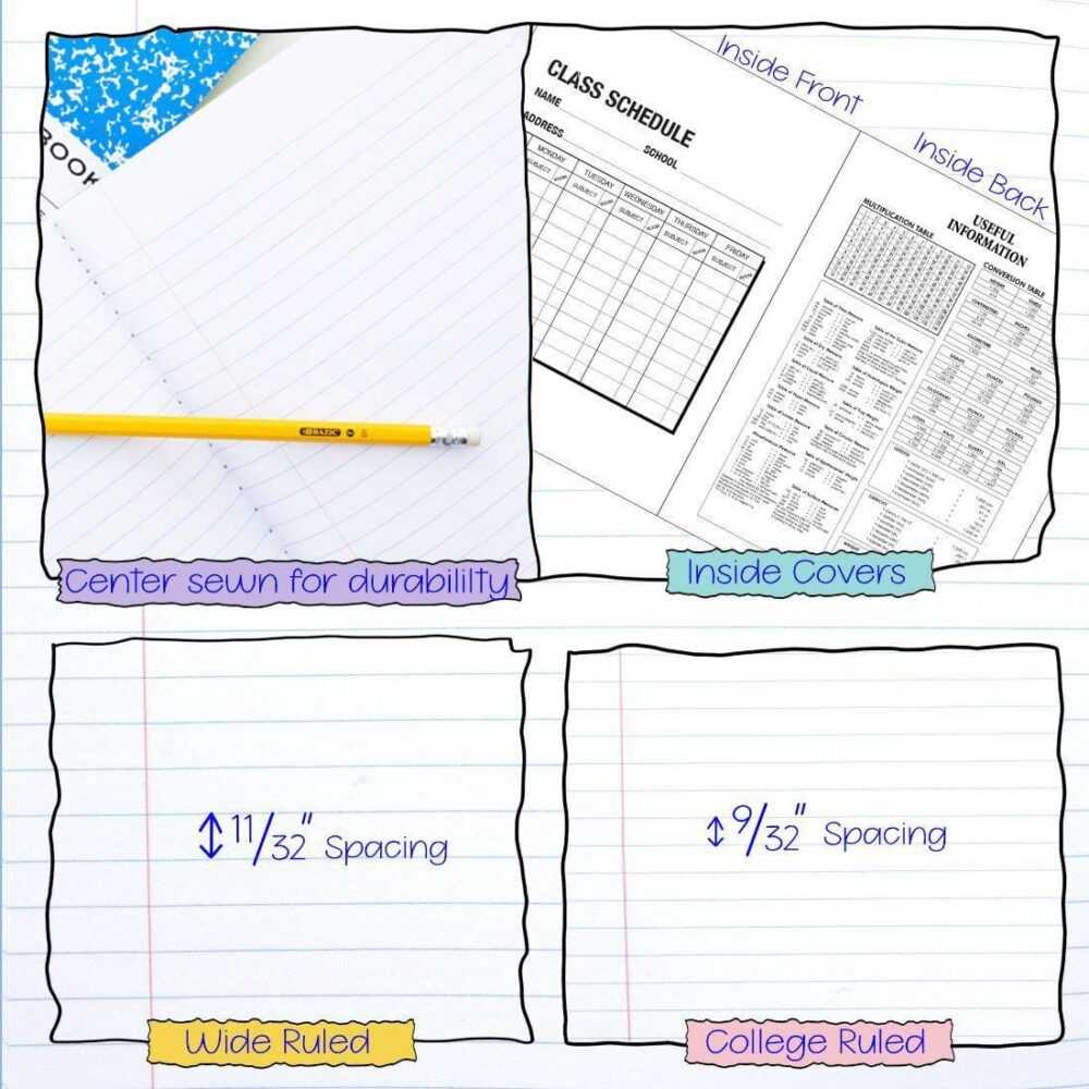BAZIC Composition Book Black Marble Ruled Paper - 80 Sheets - Image 3